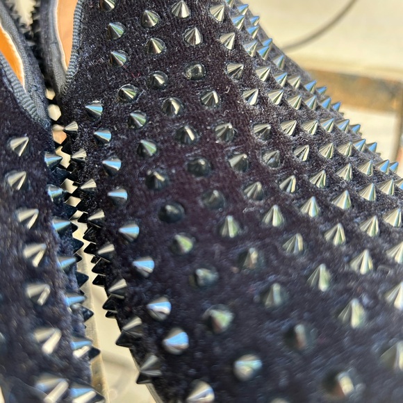 Kids Romano Black Velvet Studded Loafers- Size 35/2.5 - Picture 8 of 8